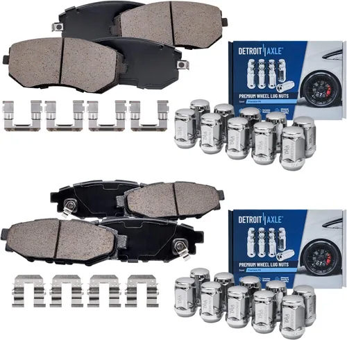 Miniatura 29 de Detroit Axle - Pastillas de freno traseras para Honda Odyssey 2011-2017 Pilot 2007-2013 MDX 2010-2013 ZDX 2010-2013 Pastillas de freno de cerámica