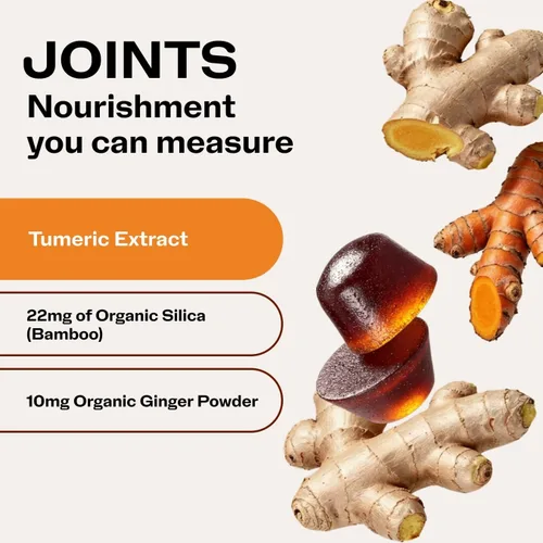 Miniatura 4 de Vimergy NutriDense Fruitylicious - Cúrcuma masticable + jengibre (300 mg de extracto de cúrcuma, 22 mg de sílice, 10 mg de jengibre por porción)