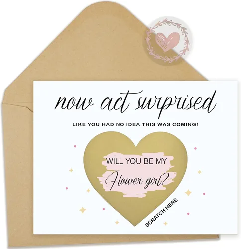 Miniatura 9 de 10 tarjetas para raspar propuestas de dama de honor, 6 damas de honor, 1 dama de honor, 1 matrona de honor, 2 niñas de flores. Regalos únicos