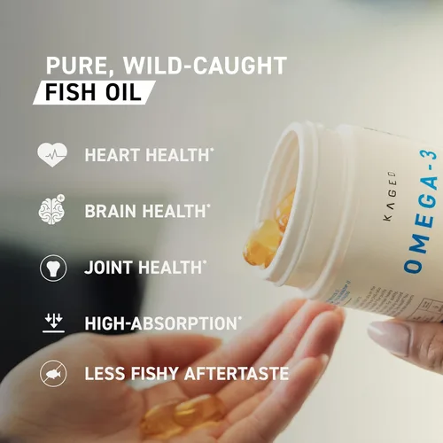 Miniatura 4 de Kaged Cápsulas blandas Omega 3 Sin sabor Suplemento de aceite de pescado 3000 mg de ácidos grasos Omega 3 con EPA y DHA Ultra puro, sin