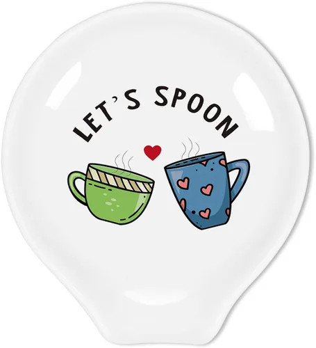 Miniatura 9 de Littlefa Let's Spoon - Cuchara de café con frase divertida, soporte para cuchara de café con frase divertida, soporte para cuchara pequeña