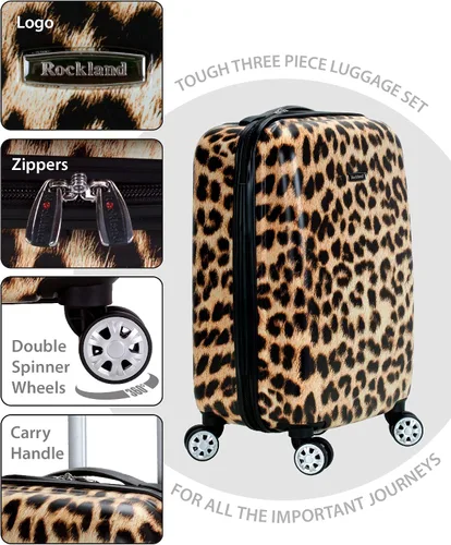 Miniatura 5 de Rockland - Equipaje Safari con carcasa rígida y ruedas, Leopard), F196-LEOPARD