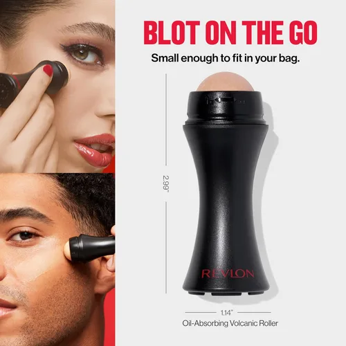 Miniatura 8 de Revlon - Rodillo volcánico absorbente de aceite, herramienta para el cuidado facial reutilizable, para utilizarla en casa o en cualquier lugar