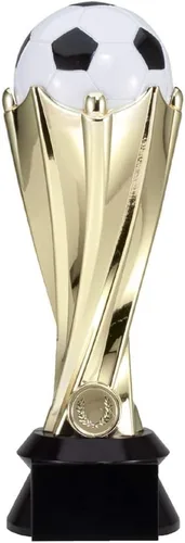 SHOP AWARDS AND GIFTS Trofeo de fútbol personalizable de la Copa del Mundo de plástico de 9 pulgadas sobre una base negra, incluye personalización