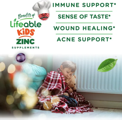 Miniatura 3 de Lifeable Gomitas de zinc para niños 15 mg Suplementos de zinc para niños de gran sabor Vitaminas vegetarianas de zinc sin OMG para una piel