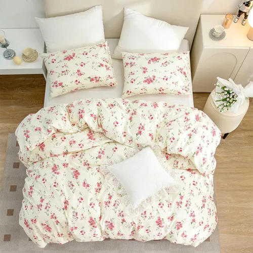 Miniatura 6 de Jane yre Juego de funda de edredón tamaño Queen floral, microfibra cepillada de 3 piezas, estilo jardín, patrón floral, con cierre de cremallera