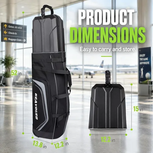 Miniatura 9 de Golf Travel Bag with Hard Case Top and Wheels,Premium Oxford Fabric,Golf Travel Bags for Airlines,Protect Your Club for Safe Transport Gris