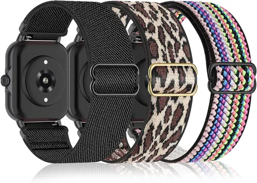 Miniatura 11 de Bolesi Correas elásticas de nailon compatibles con Amazfit Active 2 (cuadradas)/Active 3 Premium/Active, paquete de 3 correas deportivas de repuesto