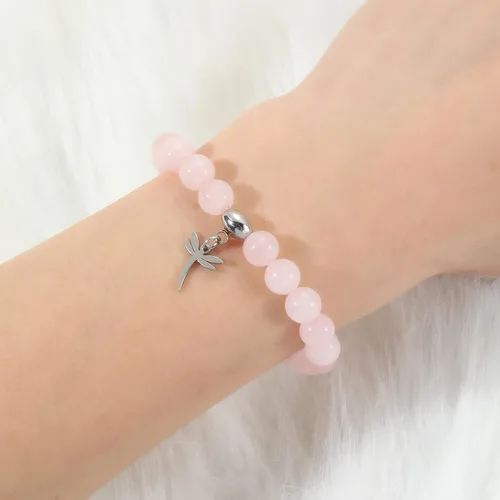 Miniatura 4 de Regalos para mujeres, pulseras de libélula, colibrí, mariquita, perezoso, 0.315 pulgadas, piedra natural, curativa, pulseras de relajación