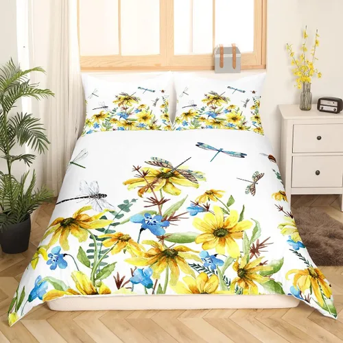 Miniatura 10 de Feelyou Funda de edredón con estampado de perro, tamaño individual, funda de edredón de cachorro de caricatura, lindo juego de ropa de cama