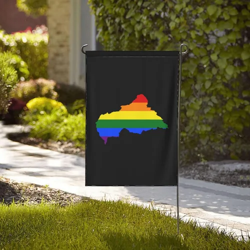 Miniatura 2 de LGBT Flag Map Of The Central African Republic Garden Flag 28"x40" Inch Double Sided Garden Flags Home Lawn Outdoor Decor Flags Party Banner Welcome
