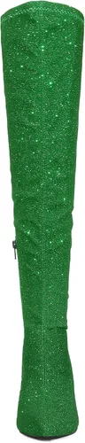 Miniatura 2 de Allegra K Botas altas con punta puntiaguda y purpurina para mujer