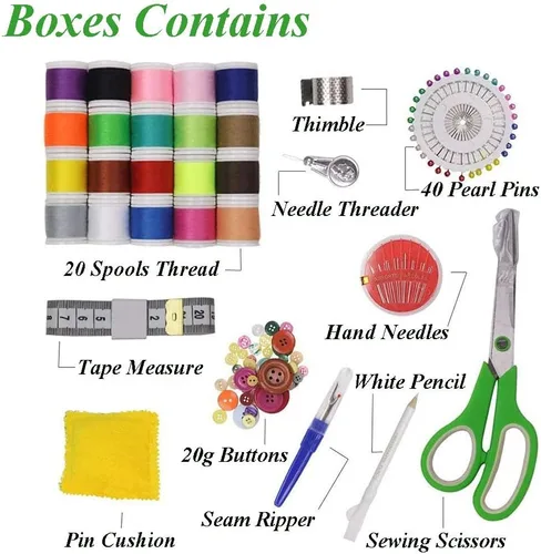 Miniatura 6 de Cesta de costura grande con accesorios, caja organizadora de costura para suministros de costura y herramientas de manualidades de bricolaje, regalo