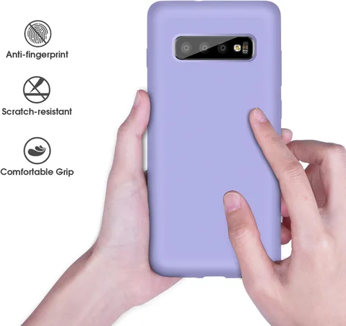 Miniatura 4 de Funda compatible con Galaxy S10, forro de tela de microfibra de silicona líquida, cubierta de cuerpo completo con protección de pantalla y cámara