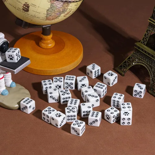Miniatura 4 de Juego de 10 dados D6 de 16 mm, juego de dados blancos de 6 lados para juegos de mesa RPG A-white