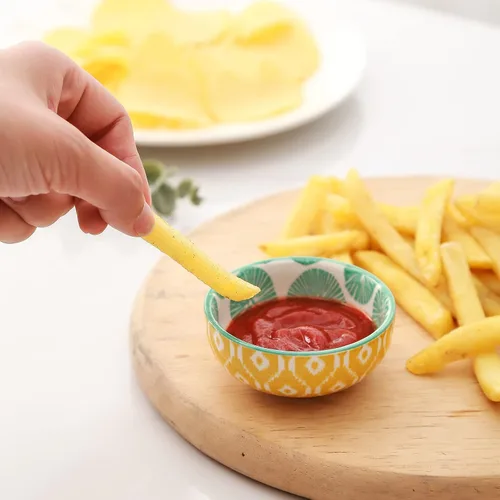 Miniatura 6 de Selamica Juego de cuencos de cerámica para salsa de soja pequeños, tazón de inmersión de 3 pulgadas, plato de salsa de soja de 2.7 oz, tazón mini