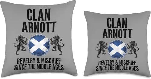 Miniatura 3 de Scotland Clan Gifts For The Arnott Family Arnott Clan Scottish Family Name Scotland Heraldry Throw Pillow, 16x16, Multicolor