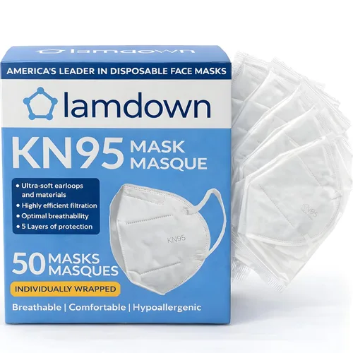 Miniatura 9 de Paquete de 600 mascarillas KN95, cubrebocas desechables de 5 capas de alta calidad para adultos, color blanco 600 máscaras (blanco)
