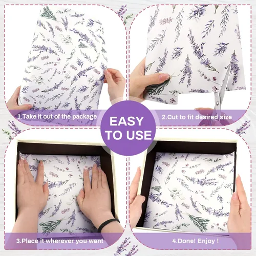 Miniatura 4 de BBTO 10 hojas de forros de cajones para tocador, revestimientos de papel perfumados no adhesivos para cajones, 15.8 x 22 pulgadas, para estantes