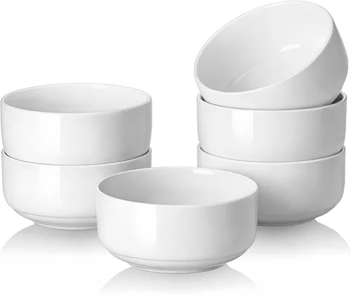 Miniatura 10 de DOWAN Tazones pequeños de 10 onzas, cuencos para helado, cuencos de cerámica para postre de 4.25 pulgadas, juego de 6 cuencos pequeños de porcelana
