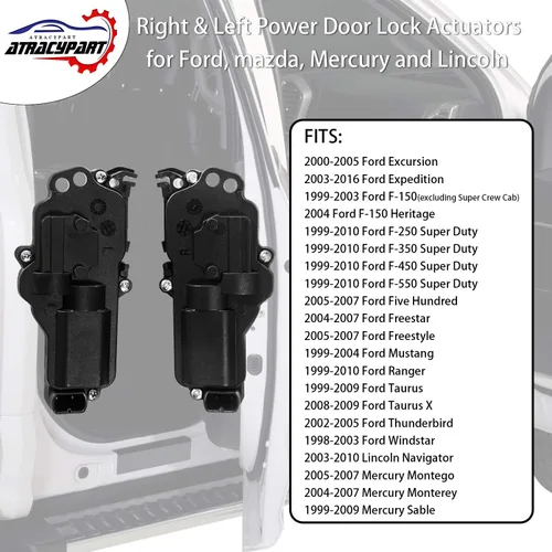 Miniatura 3 de Kit de actuadores de cerradura de puerta eléctrica para lado izquierdo y derecho para Ford F150 F250 F350 F450 Excursion Expedition Mustang y más