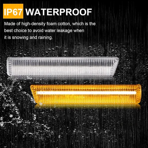 Miniatura 4 de Luces de Señal de Giro LED Secuenciales de Repuesto para 7 Series E38 1995-2001, 3 Series E46 M3 2001-2006, Lente Transparente Frontal Ámbar