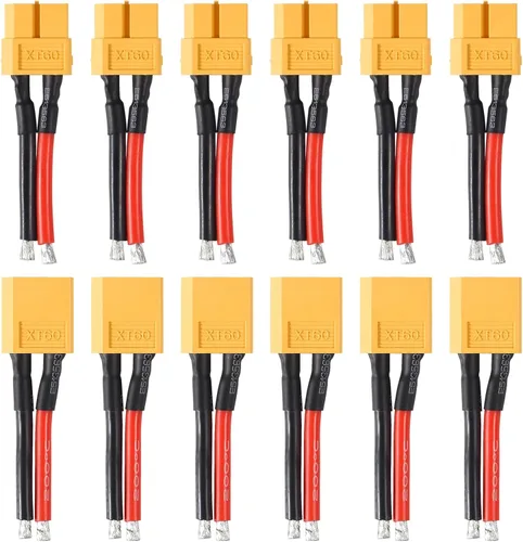 6 Pairs XT60 Connector 14AWG Silicon Wire Female and Male Extention Cable XT60 Plug Connector Compatible with RC Cars Boat Drone Lithium Battery