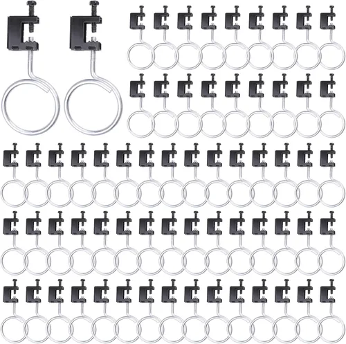 50 abrazaderas de haz de 1/4" x 20 con anillos de brida roscados de 2" de diámetro, para cable de bajo voltaje soporte y sistema de gestión