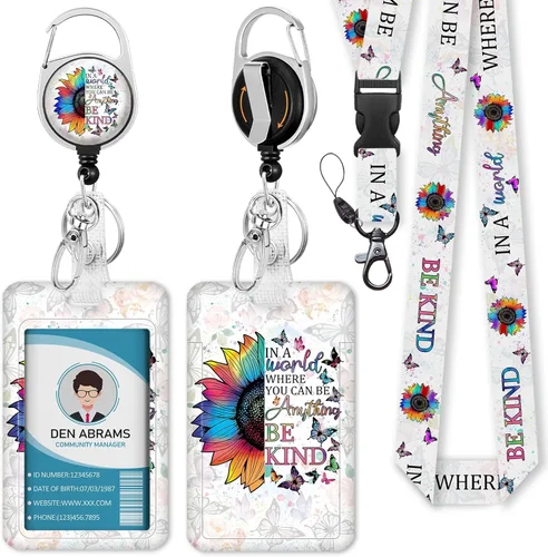 Miniatura 23 de Piefly Cordones para Insignias de Identificación, Portainsignias Positivo con Clip de Carrete Retráctil, Cordón con Tarjeta de Cita Inspiracional