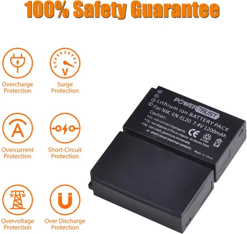 Miniatura 8 de Paquete de 2 baterías de cámara EN-EL20 EN-EL20a y cargador USB LCD para cámaras NIKON 1 J1 J2 J3 S1 AW1