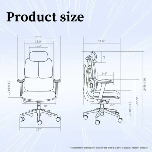 Miniatura 3 de Silla de Oficina Ergonómica 500 LBS Silla de Oficina de Malla para el Hogar Cómodas Sillas de Escritorio para Juegos Sillas de Computadora