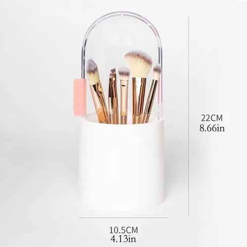 Miniatura 2 de Makeup Acrylic Makeup Brush Storage Box Dressing Table Desktop Cosmetic Portable Storage Organizer(Pink)
