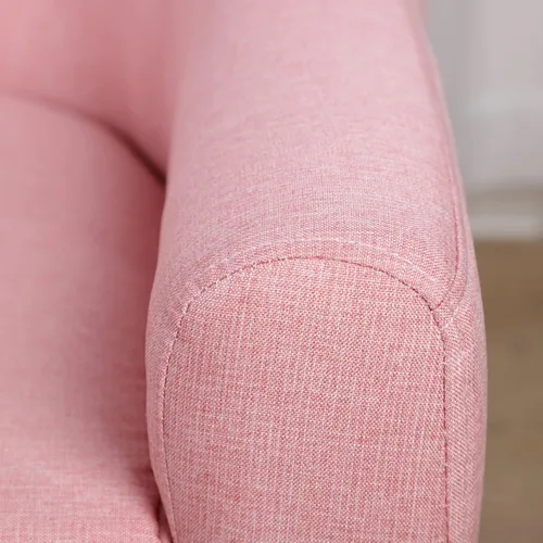 Miniatura 8 de Qaba Sofá para Niños de 2 Asientos, Sofá Sillón para Niños Pequeños, Tela Similar al Lino y Marco de Madera Silla Sofá para Edades 3-7, Asiento