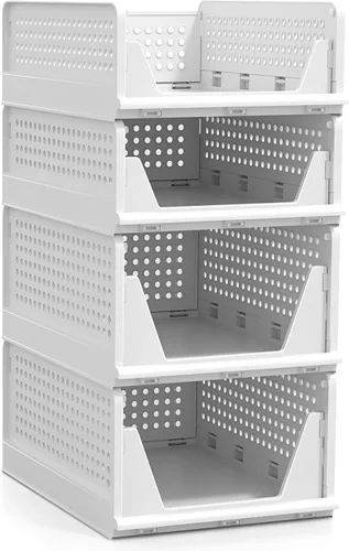 Miniatura 8 de Sorbus Organizador de estantes – Organizador de estante de armario para ropa, armario, baño, cocina, garaje – Cestas organizadoras de estantes