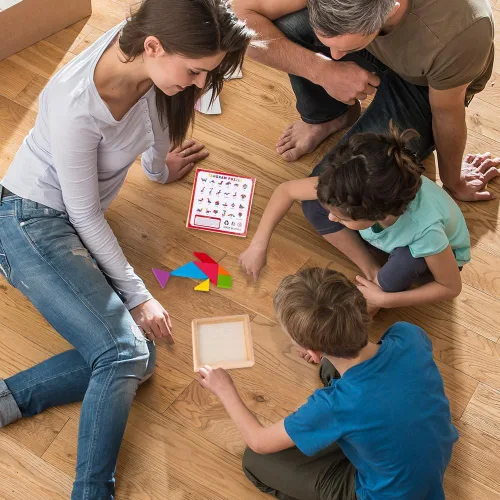 Miniatura 6 de ArtCreativity Rompecabezas de madera Tangram para niños, 7 piezas de colores, rompecabezas educativo, juguete de aprendizaje para niños y niñas