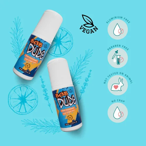 Miniatura 2 de Desodorante orgánico certificado 808Dude para niños adolescentes. Elimina los hoyos apestosos de los niños. Sin aluminio. Ingredientes nativos