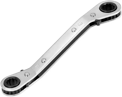 uxcell Llave de trinquete reversible, extremo de caja doble de 0.433 in x 0.512 in, Cr-V