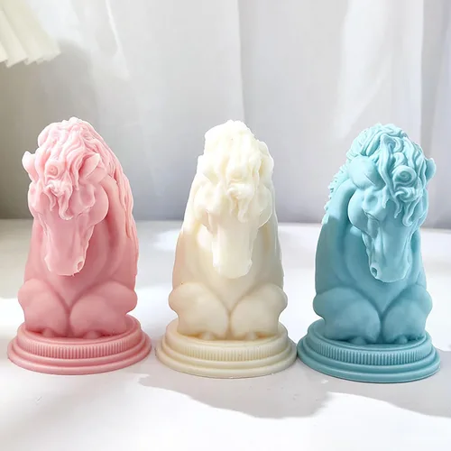 Miniatura 6 de Moldes de cabeza de caballo, molde de resina de vela de caballo, moldes de silicona de fundición de resina para decoración del hogar y fabricación
