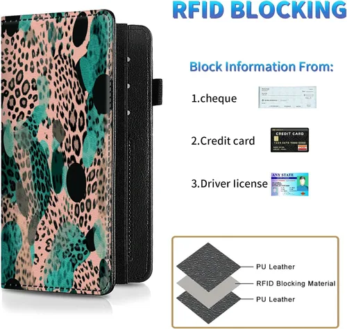 Miniatura 50 de Funda para chequera para hombres y mujeres, cartera de cuero RFID con ranuras para tarjetas de crédito, soporte de cheques duplicados personales
