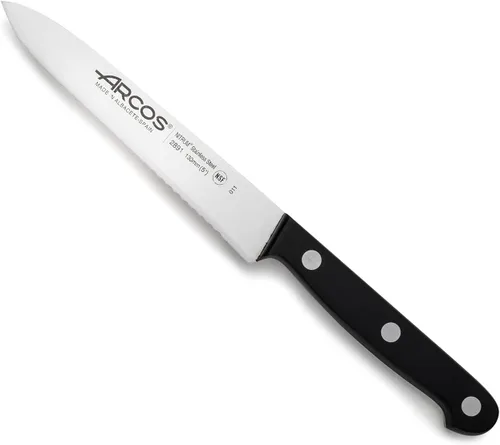 Miniatura 30 de Arcos Cuchillo de chef de 6 pulgadas de acero inoxidable. Cuchillo de cocina para cortar y pelar alimentos pequeños. Mango ergonómico