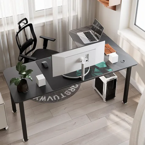 Miniatura 9 de L Desk Eureka Escritorio ergonómico de 60 pulgadas, escritorio de oficina, escritorio para juegos en casa, en forma de L, ordenador de escritorio