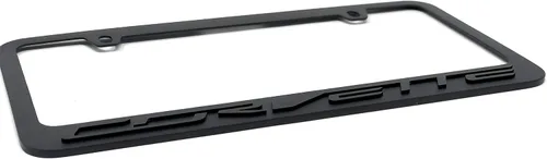 Miniatura 3 de Marco de placa de matrícula C7 Corvette Stealth - Negro con escritura Corvette negra