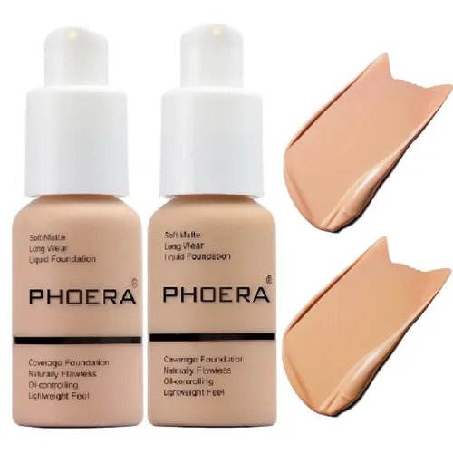 Miniatura 22 de PHOERA Foundation, Base Líquida Mate Suave Impecable 24 HR Control de Aceite Corrector Foundation Maquillaje. (1 Pza-102- Nude)