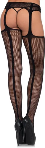 Miniatura 2 de Leg Avenue Women's Fishnet Stockings with Attached Garter Belt