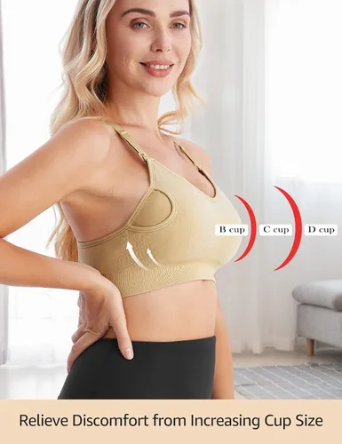 Miniatura 5 de Pumping Bra for Breastfeeding Supportive Workout Racerback Nursing & Maternity Bra Wirefree Yoga Sport Bra