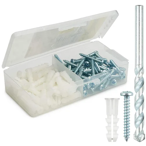 Miniatura 9 de Qualihome Kit de Anclajes de Plástico Acanalado para Paneles de Yeso - Anclajes de Pared y Tornillos para Paneles de Yeso Incluye Anclajes