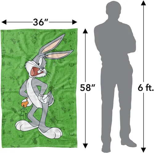 Miniatura 4 de LOGOVISION Looney Tunes - Manta de forro polar, 36 x 58 pulgadas, diseño de Bugs Bunny