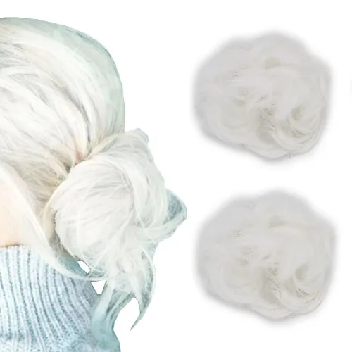 Miniatura 18 de 2 extensiones de cabello ondulado y grueso para mujer, de color negro natural, fibra sintética resistente al calor, para belleza, fiestas, uso
