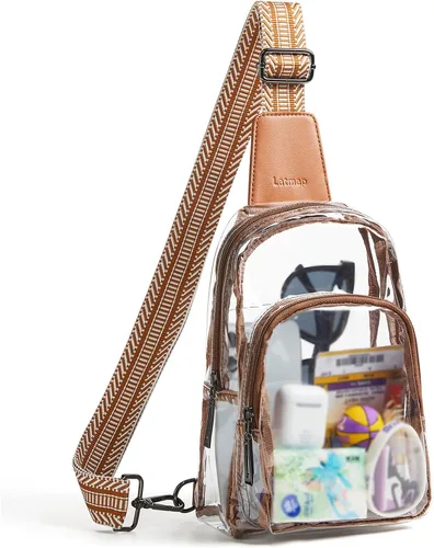 Miniatura 26 de LATMAP Bolsa transparente para eventos de estadio, bolso transparente para mujer, bolsa cruzada de estadio, bolsa transparente para conciertos