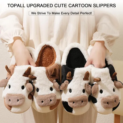 Miniatura 4 de TOPALL Pantuflas para mujeres y hombres, con bordado mejorado, mullidas, mullidas, cómodas, antideslizantes, cálidas, para interiores y exteriores